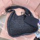 Replica Miu Miu Raffia effect woven hobo bag  in black - 1:1 AAA Quality