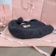 Replica Miu Miu Raffia effect woven hobo bag  in black - 1:1 AAA Quality