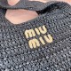 Replica Miu Miu Raffia effect woven hobo bag  in black - 1:1 AAA Quality