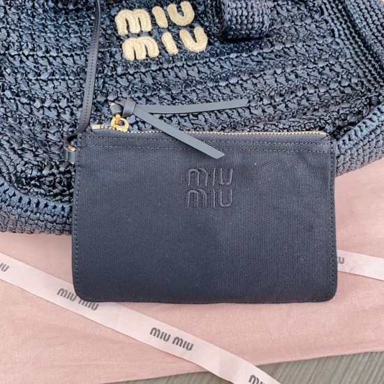 Replica Miu Miu Raffia effect woven hobo bag  in black - 1:1 AAA Quality