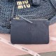 Replica Miu Miu Raffia effect woven hobo bag  in black - 1:1 AAA Quality