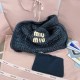 Replica Miu Miu Raffia effect woven hobo bag  in black - 1:1 AAA Quality