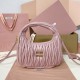 Replica Miu Miu Pink Wander hobo bag - perfect clone with triangle logo