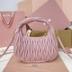 Replica Miu Miu Pink Wander hobo bag - perfect clone with triangle logo
