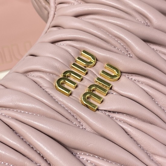 Replica Miu Miu Pink Wander hobo bag - perfect clone with triangle logo