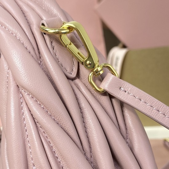Replica Miu Miu Pink Wander hobo bag - perfect clone with triangle logo