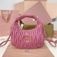 Replica Miu Miu Begonia Pink Wander hobo bag - perfect clone with triangle logo
