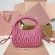 Replica Miu Miu Begonia Pink Wander hobo bag - perfect clone with triangle logo