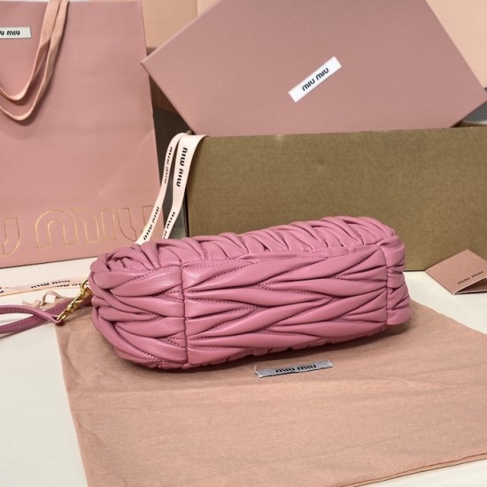 Replica Miu Miu Begonia Pink Wander hobo bag - perfect clone with triangle logo