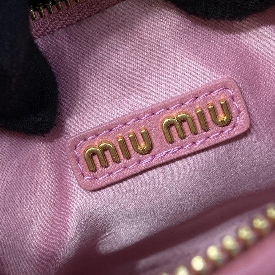 Replica Miu Miu Begonia Pink Wander hobo bag - perfect clone with triangle logo