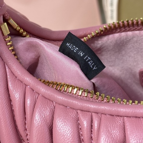 Replica Miu Miu Begonia Pink Wander hobo bag - perfect clone with triangle logo