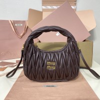 Miu Miu Wander matelassé nappa leather hobo bag Briarwood