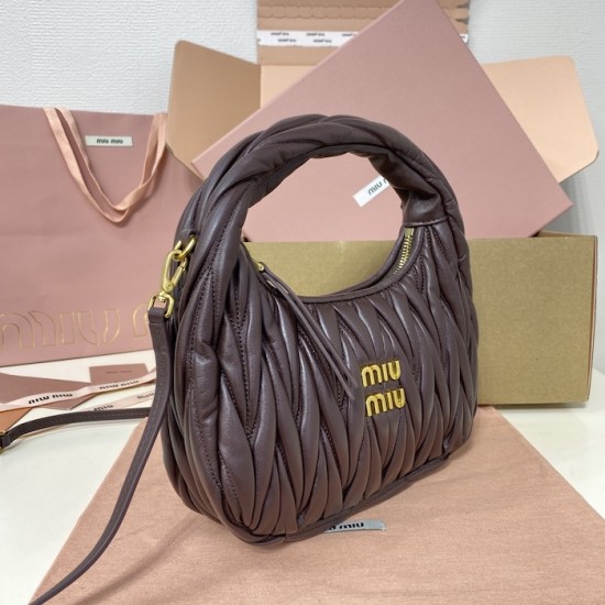 Replica Miu Miu Briarwood Wander hobo bag - perfect clone with triangle logo