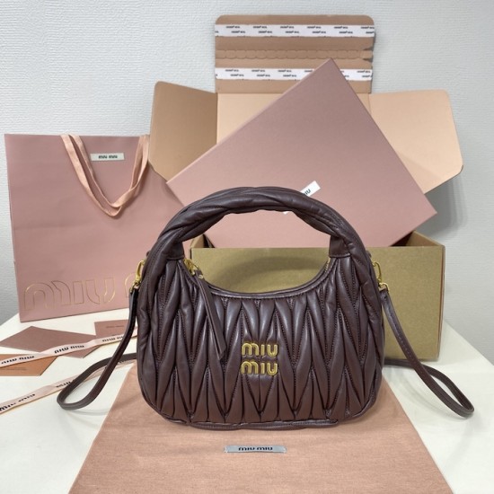 Replica Miu Miu Briarwood Wander hobo bag - perfect clone with triangle logo