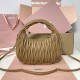 Replica Miu Miu Caramel Wander hobo bag - perfect clone with triangle logo