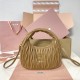 Replica Miu Miu Caramel Wander hobo bag - perfect clone with triangle logo