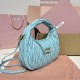 Replica Miu Miu Lake Blue Wander hobo bag - perfect clone with triangle logo