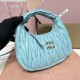 Replica Miu Miu Lake Blue Wander hobo bag - perfect clone with triangle logo