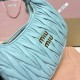 Replica Miu Miu Lake Blue Wander hobo bag - perfect clone with triangle logo