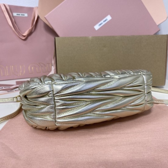 Replica Miu Miu Pyrite Wander hobo bag - perfect clone with triangle logo