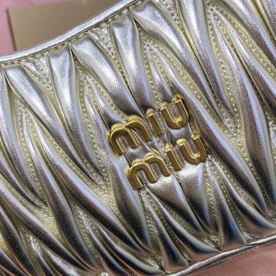 Replica Miu Miu Pyrite Wander hobo bag - perfect clone with triangle logo