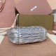 Replica Miu Miu Silver Wander hobo bag - perfect clone with triangle logo