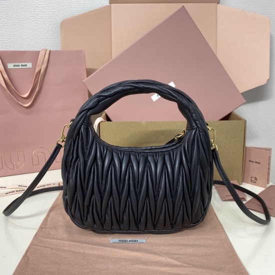 Replica Miu Miu Wander hobo bag - perfect clone with triangle logo