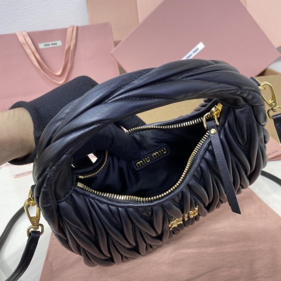 Replica Miu Miu Wander hobo bag - perfect clone with triangle logo