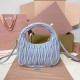 Replica Miu Miu Blue Wander hobo bag - perfect clone with triangle logo