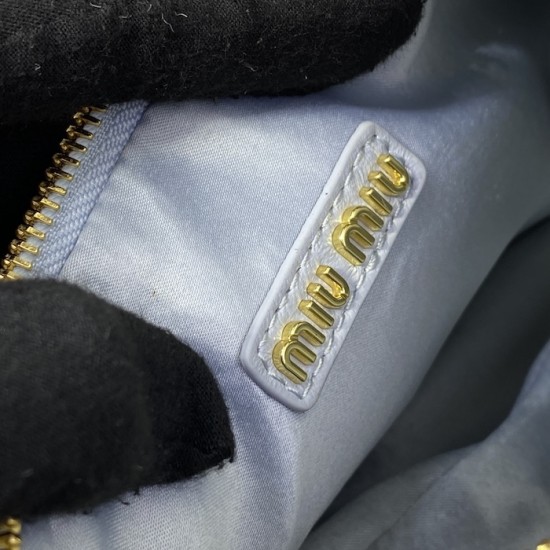 Replica Miu Miu Blue Wander hobo bag - perfect clone with triangle logo