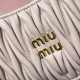 AAA Fake Miu Miu Powder Pink Wander Hobo | miumiureplica.com Replica Miu Miu Powder Pink Wander hobo bag - perfect clone with triangle logo