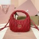 AAA Fake Miu Miu Red Wander Hobo | miumiureplica.com Replica Miu Miu Red Wander hobo bag - perfect clone with triangle logo