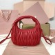 AAA Fake Miu Miu Red Wander Hobo | miumiureplica.com Replica Miu Miu Red Wander hobo bag - perfect clone with triangle logo