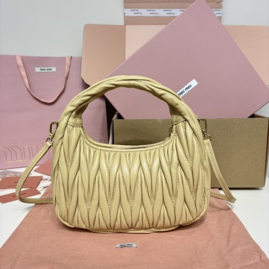 Replica Miu Miu Soy Green Wander hobo bag - perfect clone with triangle logo