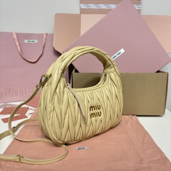 Replica Miu Miu Soy Green Wander hobo bag - perfect clone with triangle logo