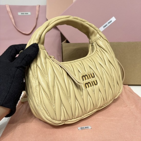 Replica Miu Miu Soy Green Wander hobo bag - perfect clone with triangle logo