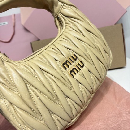 Replica Miu Miu Soy Green Wander hobo bag - perfect clone with triangle logo