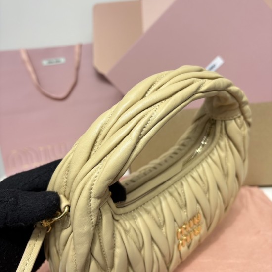 Replica Miu Miu Soy Green Wander hobo bag - perfect clone with triangle logo