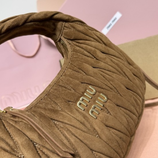 Replica Miu Miu Wander Suede bag - perfect clone with triangle logo