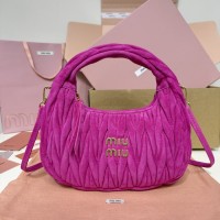 Miu Miu Fuchsia Wander matelassé suede bag