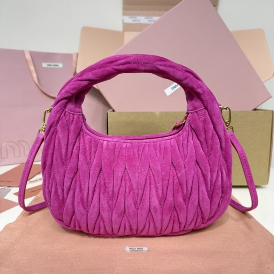Replica Miu Miu Wander Suede bag - perfect clone with triangle logo