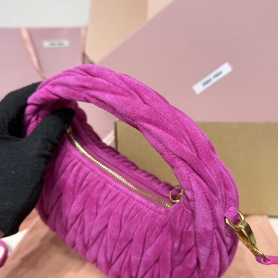 Replica Miu Miu Wander Suede bag - perfect clone with triangle logo