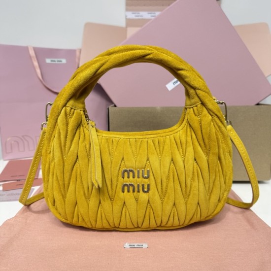 Replica Miu Miu Wander Suede bag - perfect clone with triangle logo