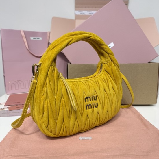 Replica Miu Miu Wander Suede bag - perfect clone with triangle logo