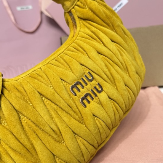 Replica Miu Miu Wander Suede bag - perfect clone with triangle logo