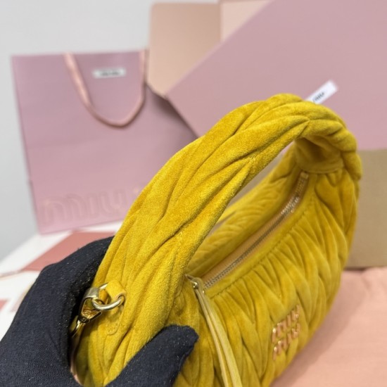 Replica Miu Miu Wander Suede bag - perfect clone with triangle logo