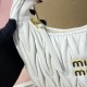 Replica Miu Miu White Wander hobo bag - perfect clone with triangle logo