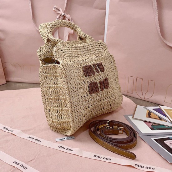 Replica Miu Miu Raffia effect woven tote bag - 1:1 Quality | miumiureplica.com Replica Miu Miu Raffia effect woven tote bag - 1:1 AAA Quality