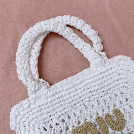 Replica Miu Miu Raffia effect woven tote bag in white - 1:1 AAA Quality