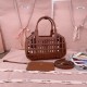 Replica Miu Miu Cognac Leather Basket Bag - 1:1 Quality | miumiureplica.com Replica Miu Miu Cognac Leather Basket Bag Front View